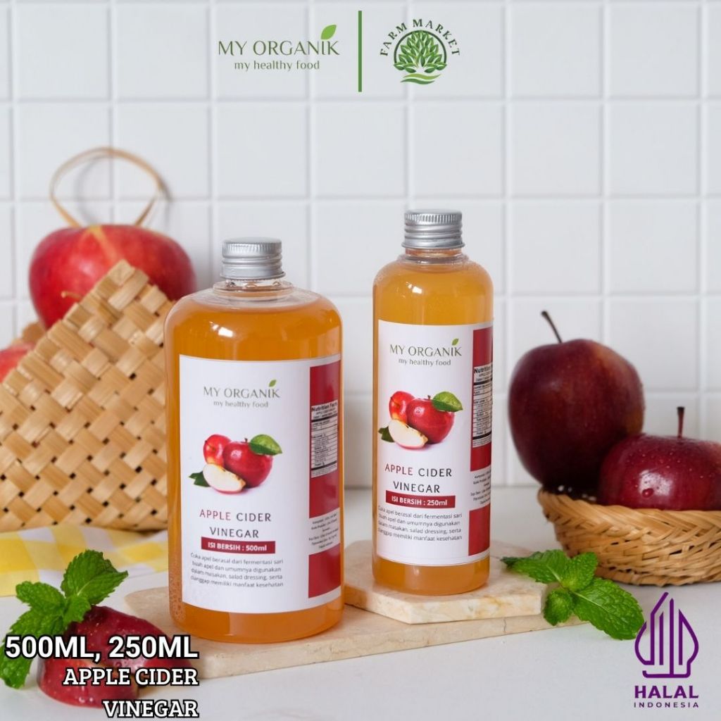 

My Organik Cuka Apel Original Organik Apple cider Vinegar With Mother 250ml 500ml