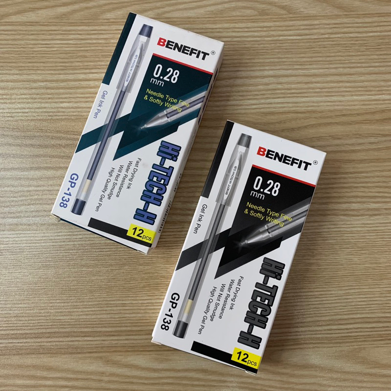 

[1 PCS] PULPEN BULPEN / BOLLPOINT HITECH BENEFIT 0.28mm GEL PEN HITAM BIRU