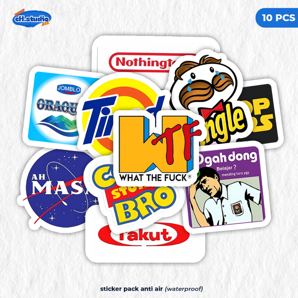 

Stiker Pack LOGO BRAND PARODY Aesthetic Vinyl Tahan Air Waterproof untuk Sticker Laptop - Casing - Buku Diary