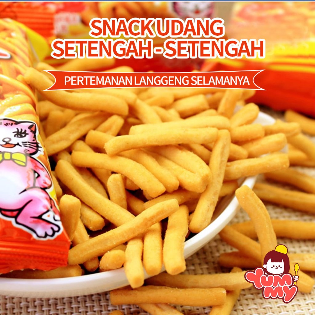 

Kerupuk udang mimi snack cemilan ringan keripik seafood isi berat 18 gram per pack isi 20 pack