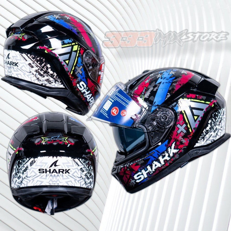 Helm SHARK Skwal I3 Hellcat Black Chrome Blue Kub Helmet Shark Skwal Original