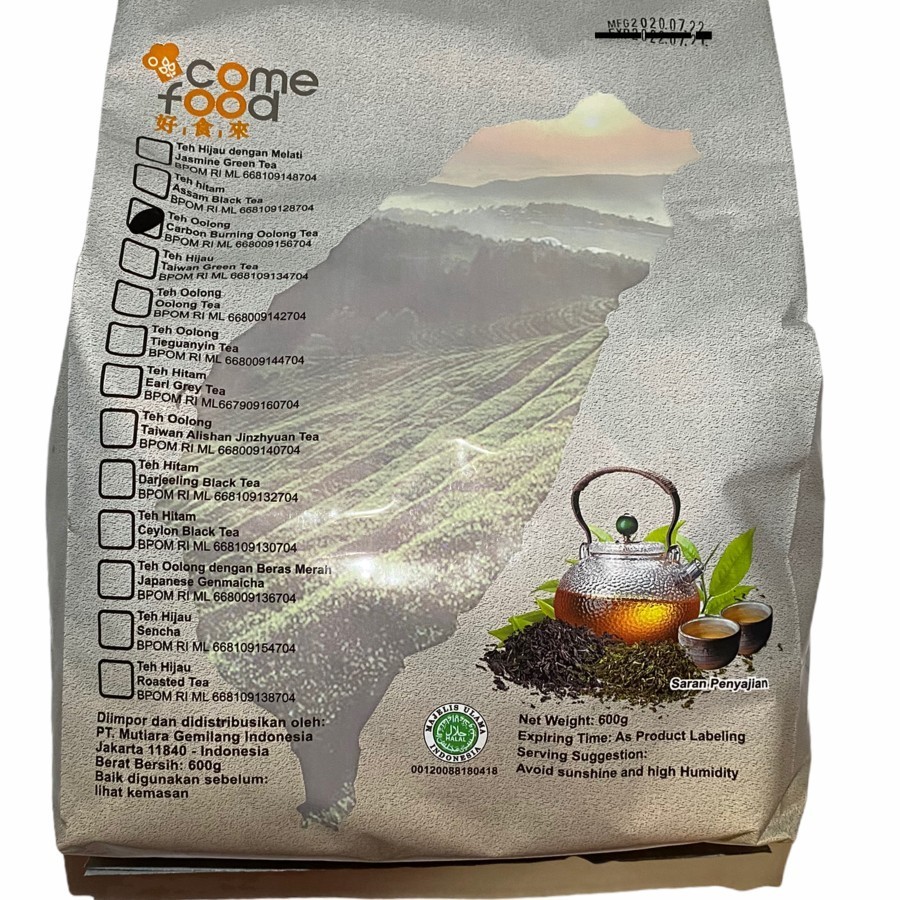 

Come Food Tea Leaf Taiwan /Daun Teh Black Green Jasmine Oolong 600gr