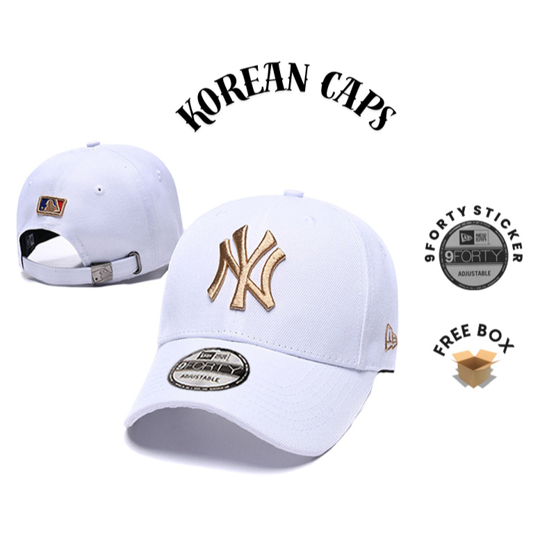 Topi NY New York White Gold Putih Emas Baseball Caps Logo Bordir