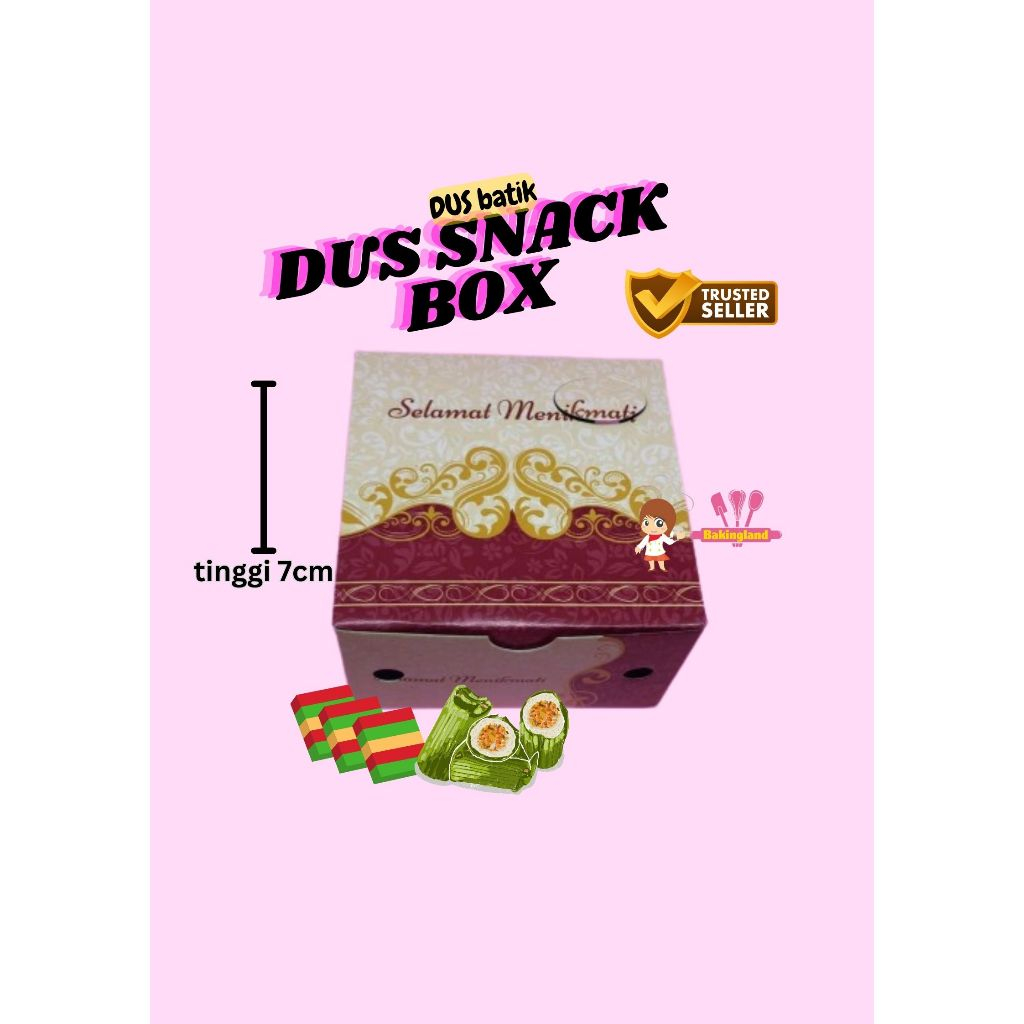 Dus Kotak snack box putih Motif Batik
