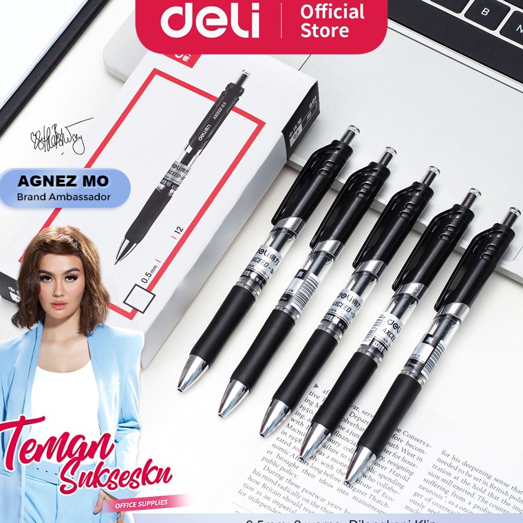 

Deli Gel Pen Pulpen Gel Retractable Warna Hitam 5 mm Desain Klasik dan Ergonomis S1 12 PCS1 BOX KODE H5L2