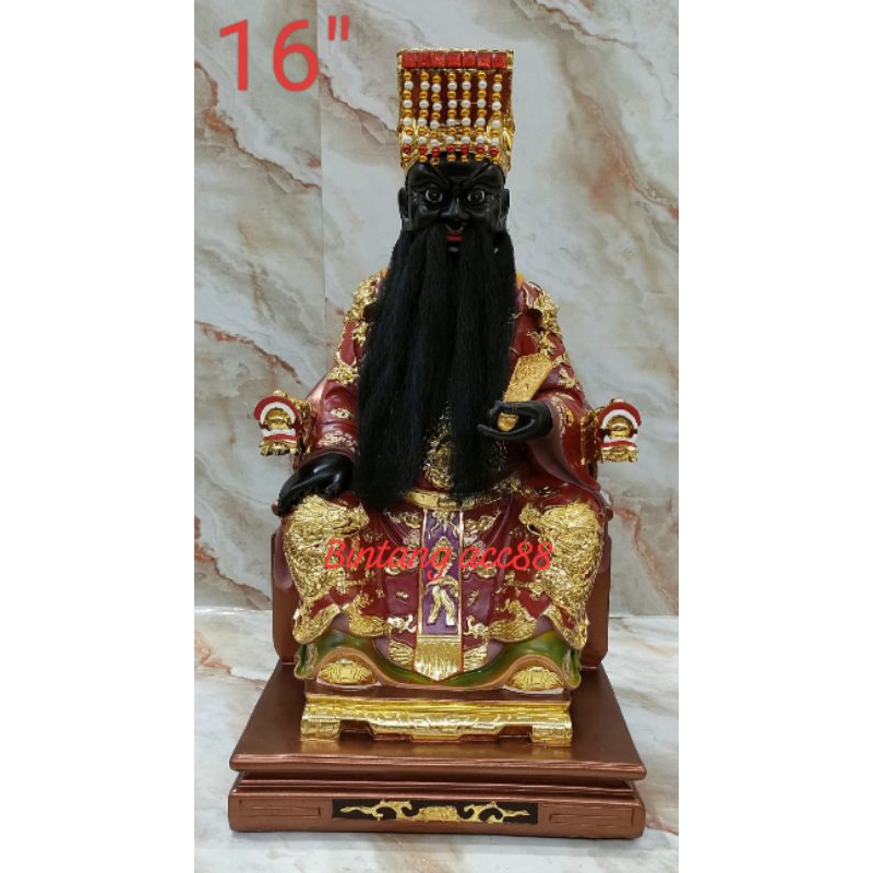 patung dewa Raja neraka/ giam lo ong - fiber - 16inch - l
