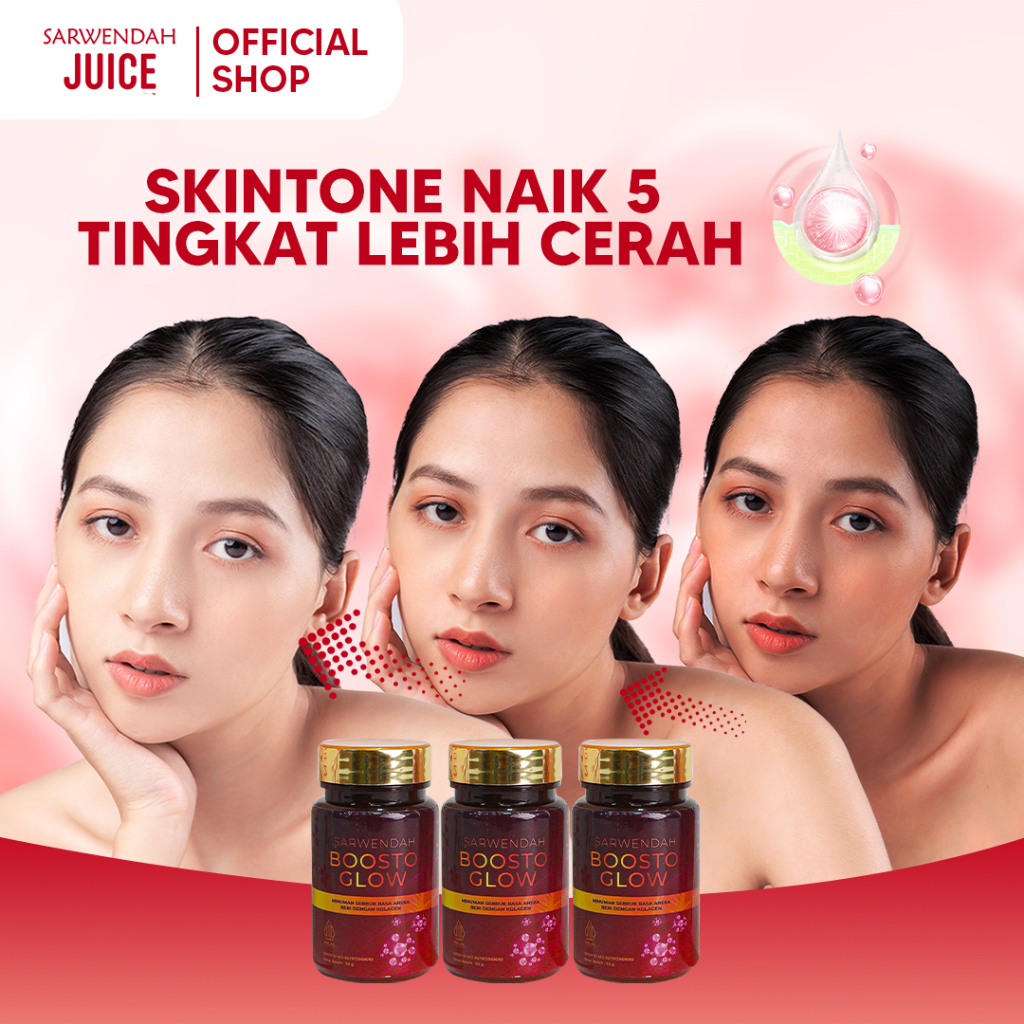 Sarwendah Juice (Boostoglow 3 Pcs) Sarwendah Boostoglow Collagen Rasa Aneka Beri 1 Botol 50gr -3 Pcs