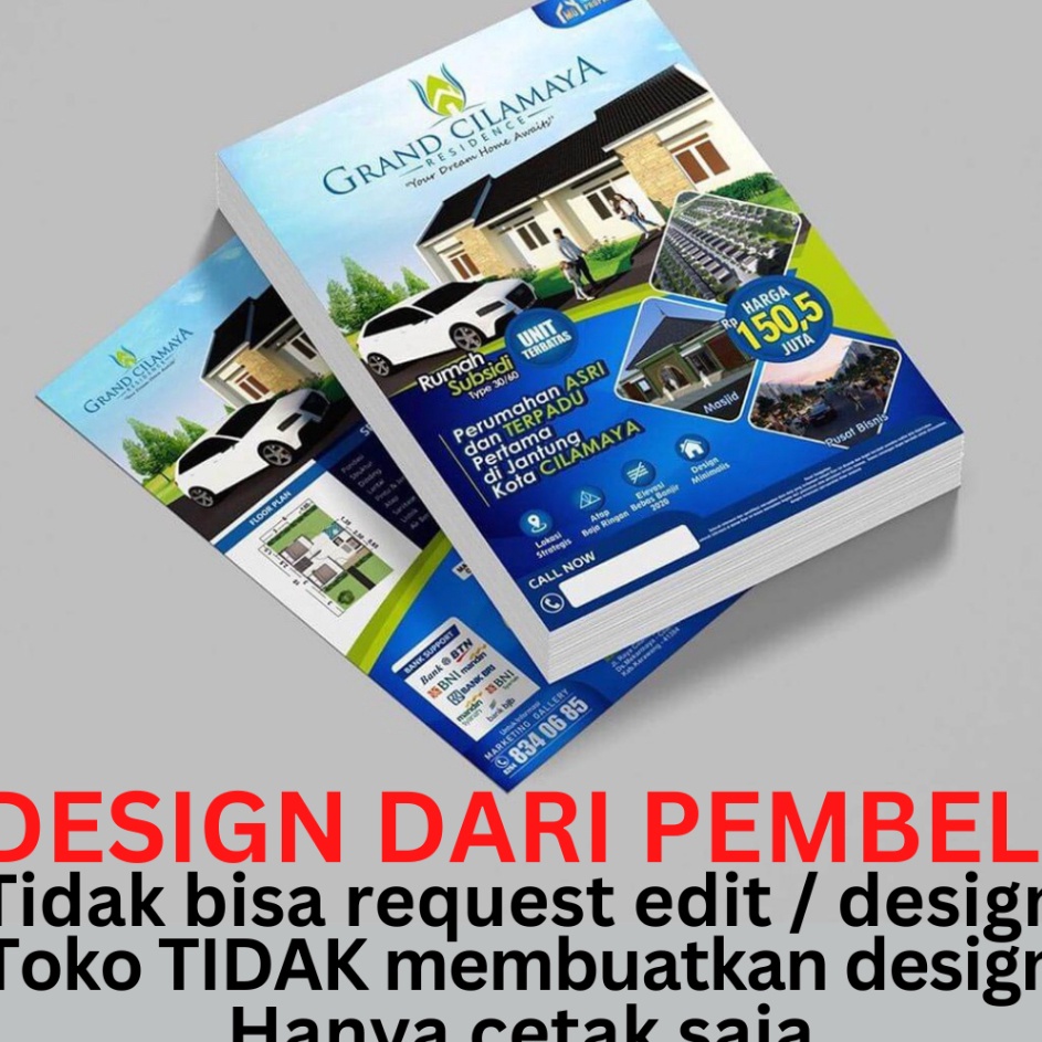 

Potongan Cetak Brosur Murah isi 5 Lembar 1 MUKA Flyer Pamflet Full Colour