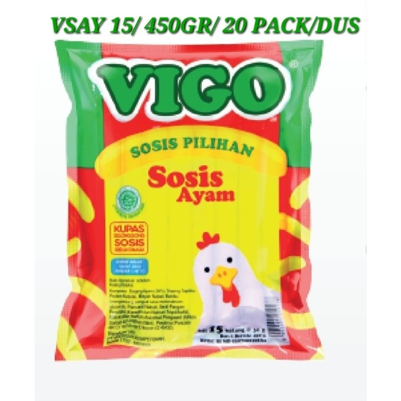 

Vigo Sosis Sapi Mix Ayam Long Panjang Isi 15 Btg 450Gr | 30 Btg 900Gr Frozen Food