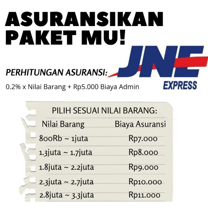 

PROMO MENARIK WAJIB ASURANSI PENGIRIMAN JNE JTR