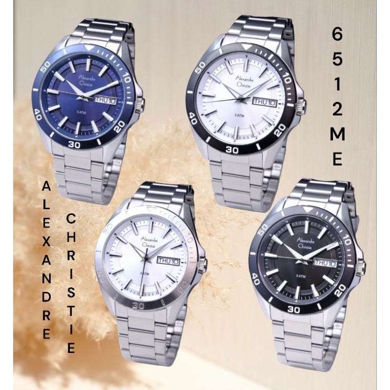 Jam Tangan Pria Alexandre Christie 6512 AC6512 AC 6512 Tali Besi / Stainless Steel