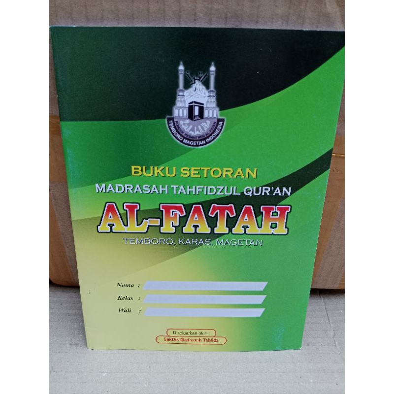 Buku Setoran Tahfidz Al Quran