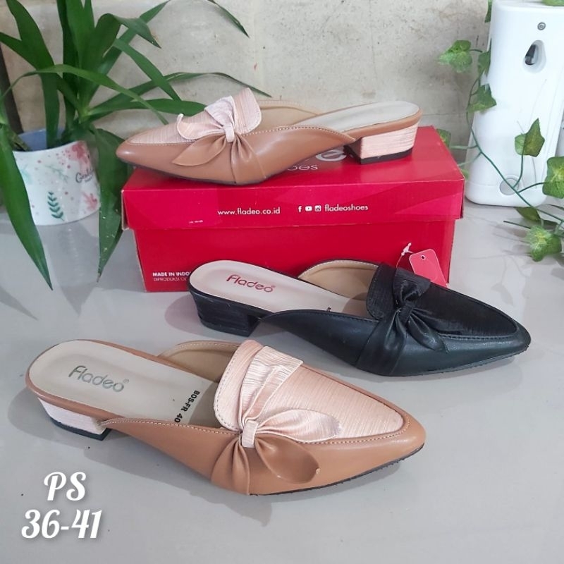 [SH.PS] FLADEO Sepatu sandal slop tutong bustong wanita 3cm / Sepatu sandal pesta wanita /  Sepatu s