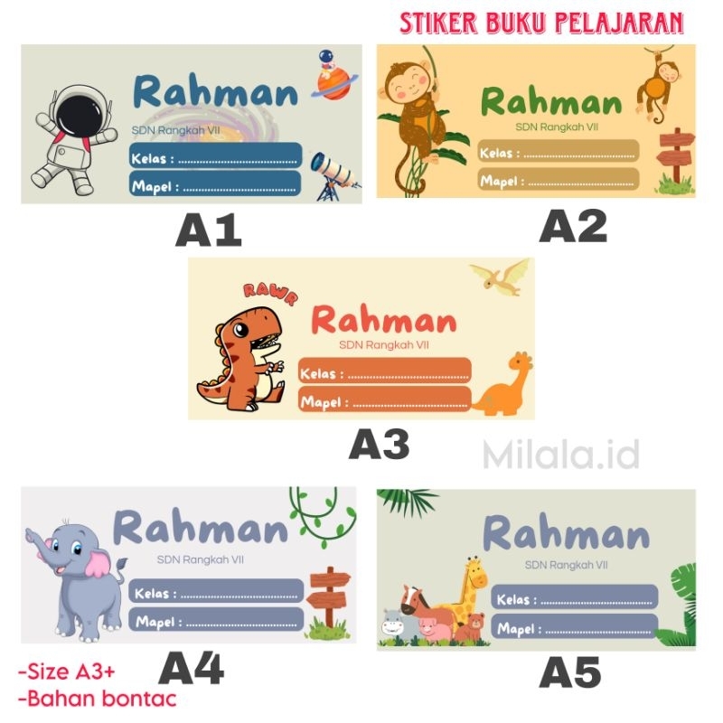 

Milala.id | Stiker label buku pelajaran custom Nama & Sekolah (35pcs)