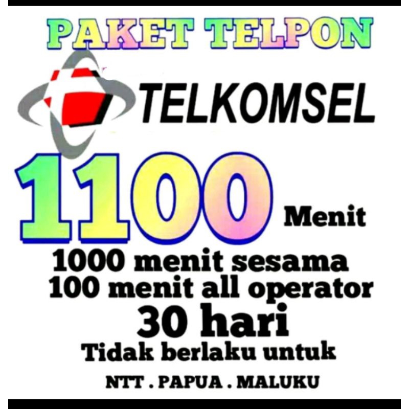 isi ulang PAKET telpon Telkomsel Semua all operator Simpati All Operator 30hari 1 bulan 1100menit / 