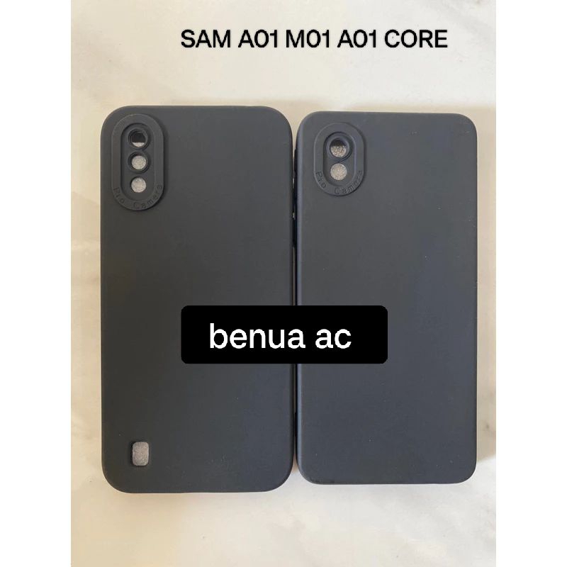 SLICON/CASE FULL BLACK SAMSUNG A01/M01/A01 CORE TPU CANDY CASE PRO PELINDUNG CAMERA HITAM POLOS