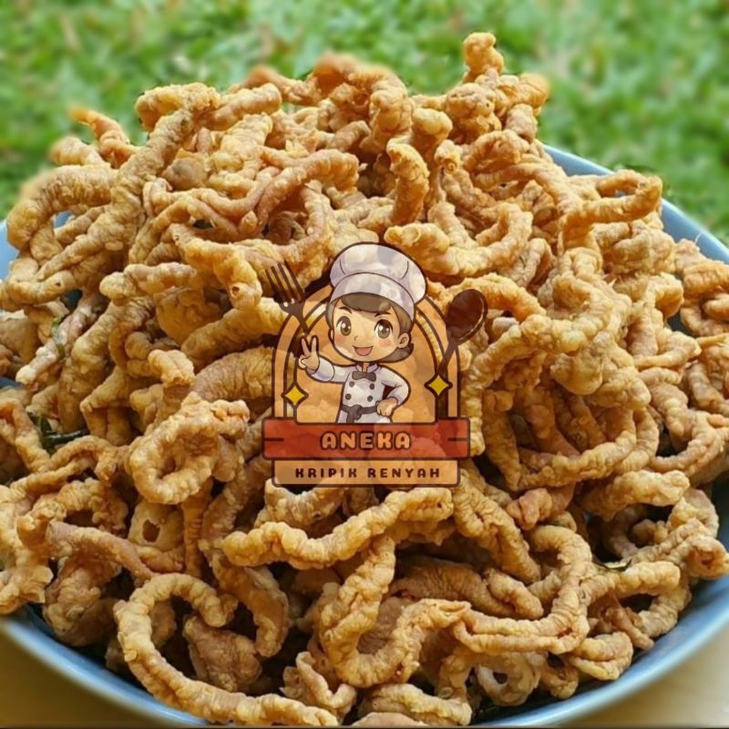 

kripik usus renyah gurih kemasan 100g