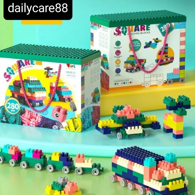 murah READY STOCK 28PC MAINAN BRICK BALOK SUSUN ANAK DIY BAHAN ABS KUAT TAHAN LAMA  SQUARE BUILDING 