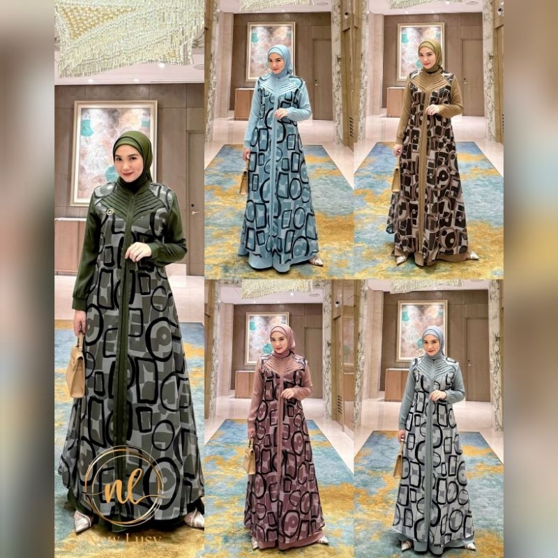 Rivoli dress by new lusy gamis +outer 2in1 gamis new Lusy terbaru original ready