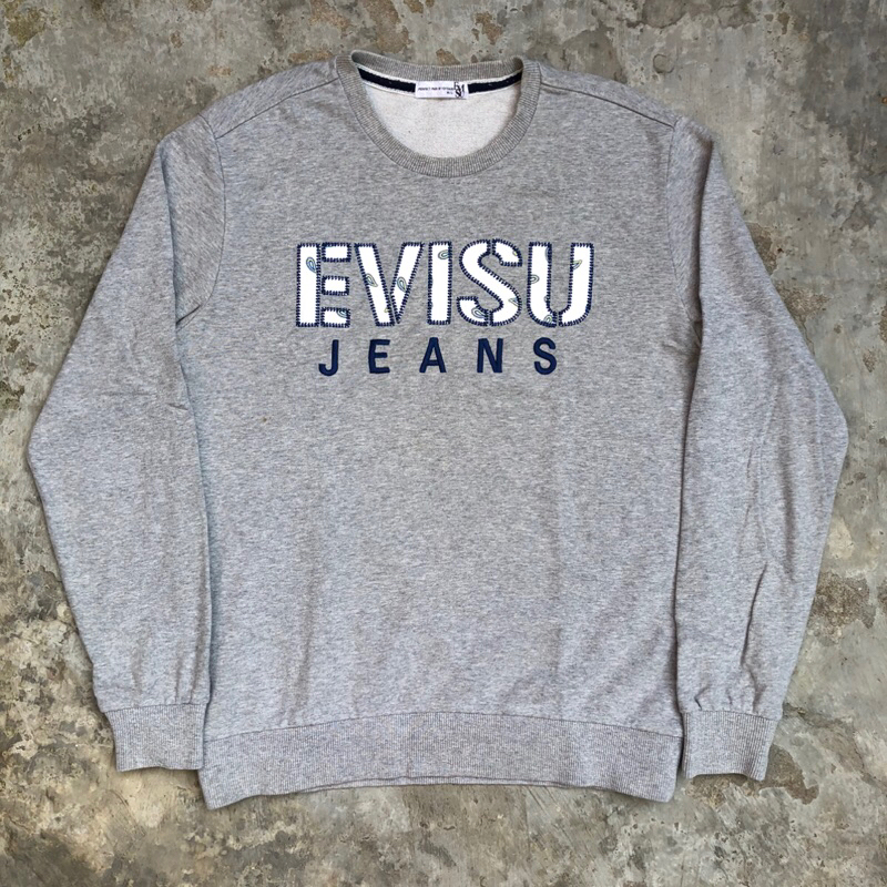 Crewneck Sweater Evisu Jeans Vintage Paisley