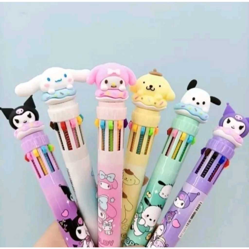 

Bolpen Gel 10 Warna Karakter Sanrio/ Ballpoint Pulpen Pena Mekanik Kepala Boneka Sanrio/ Pulpen 10 Warna Motif 3D Sanrio