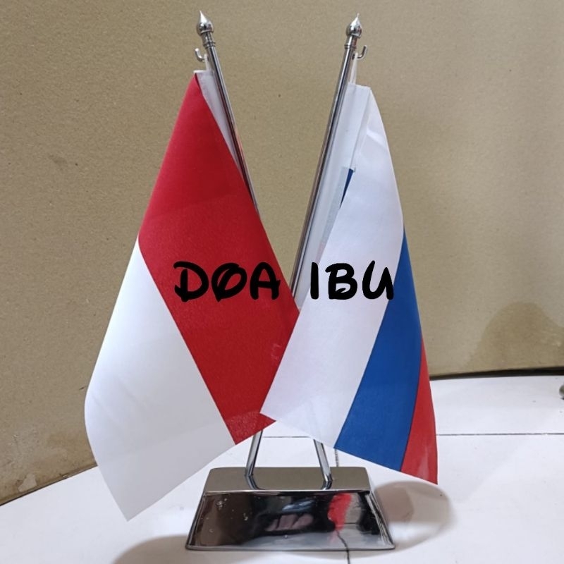 

best seller tiang silang stenlis meja + bendera negara Indonesia dan rusia ready stock
