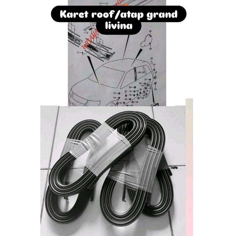 Karet roof/karet atap grand livina karet moulding grand livina