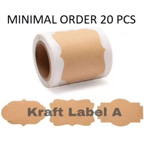 

KP001 Ukuran 3x5 Cm Per Pcs Sticker Logo Tempel Kraft Polos Kotak Seal Kemasan Packing