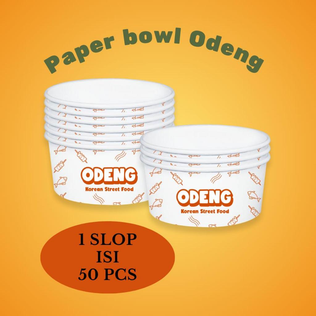 Paper bowl 360ml isi 50pcs paperbowl print odeng korea
