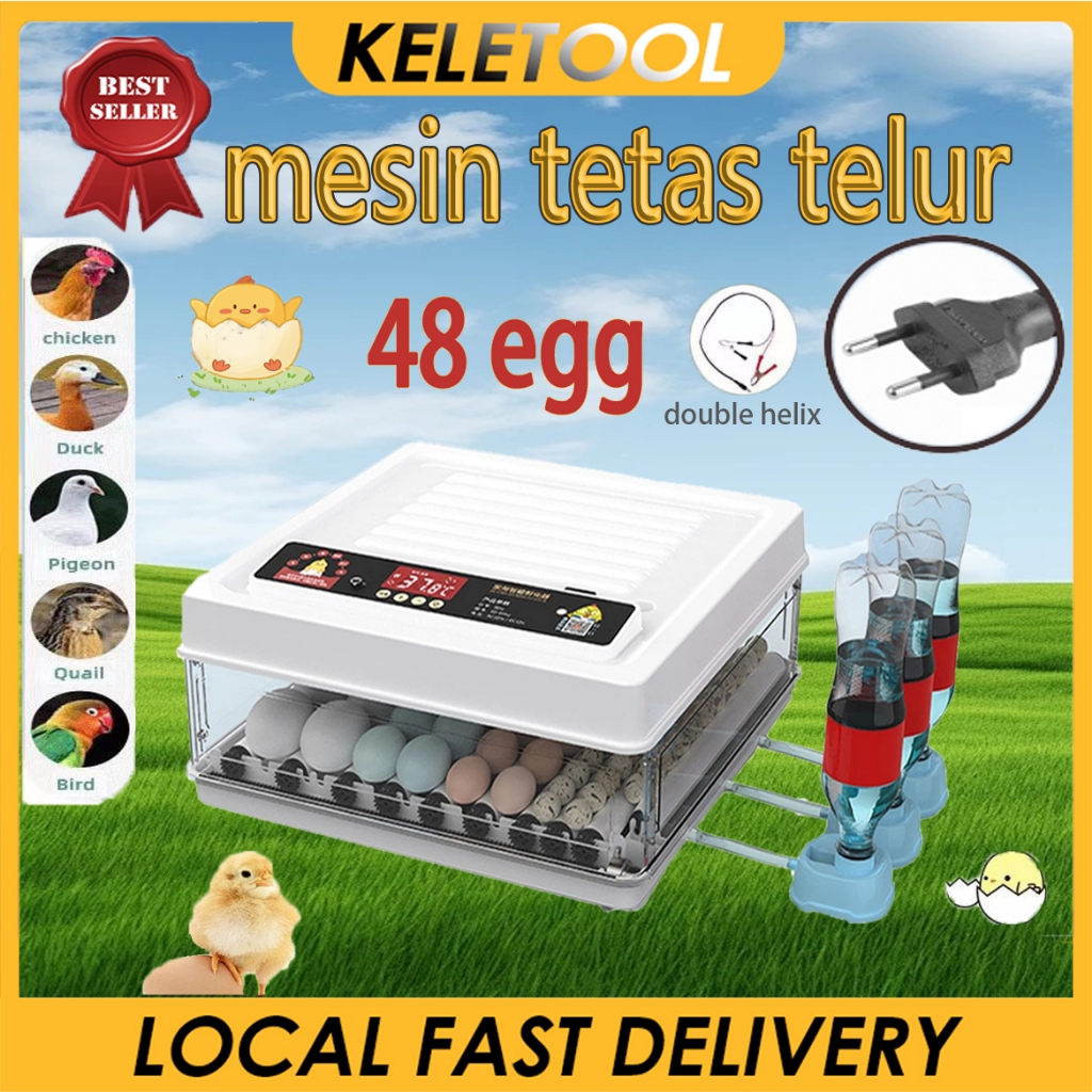 48 Egg Mesin Tetas Telur Mesin Alat Penetas Tetas Telur Smart InCubator Full Otomatis Digital Rak Sp