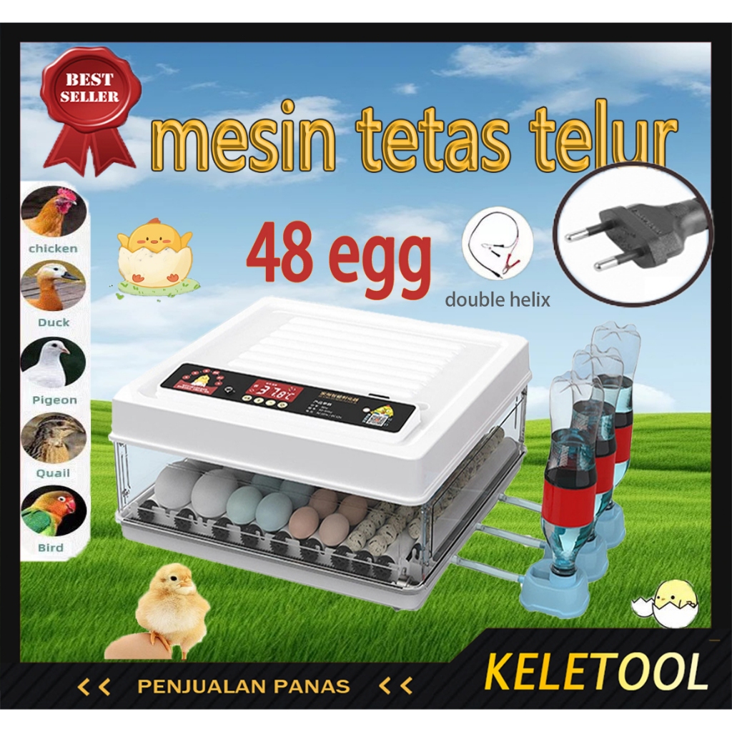 48 Egg Mesin Tetas Telur Smart InCubator Full Otomatis Mesin Alat Penetas Tetas Telur Digital Rak Sp