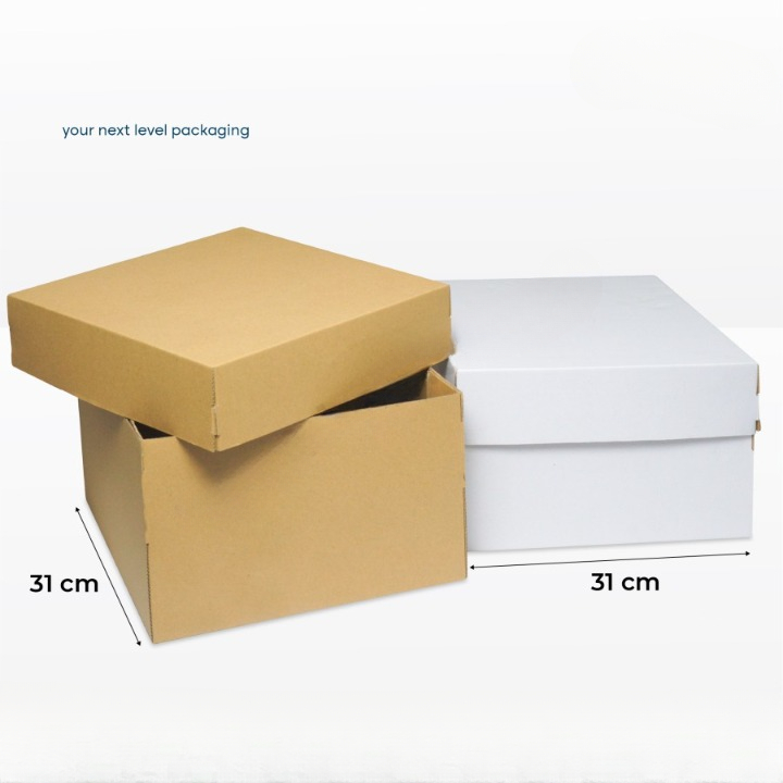 

5 pcs Kardus Top Bottom Box Kotak Pudding Dus Kemasan Kue Tart Packaging Hampers Ukuran 31x31x20 cm