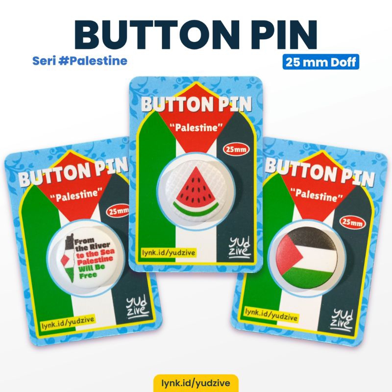 Pin Palestina | Bros Palestina 25mm Doff | Aksesoris Dukungan Palestina