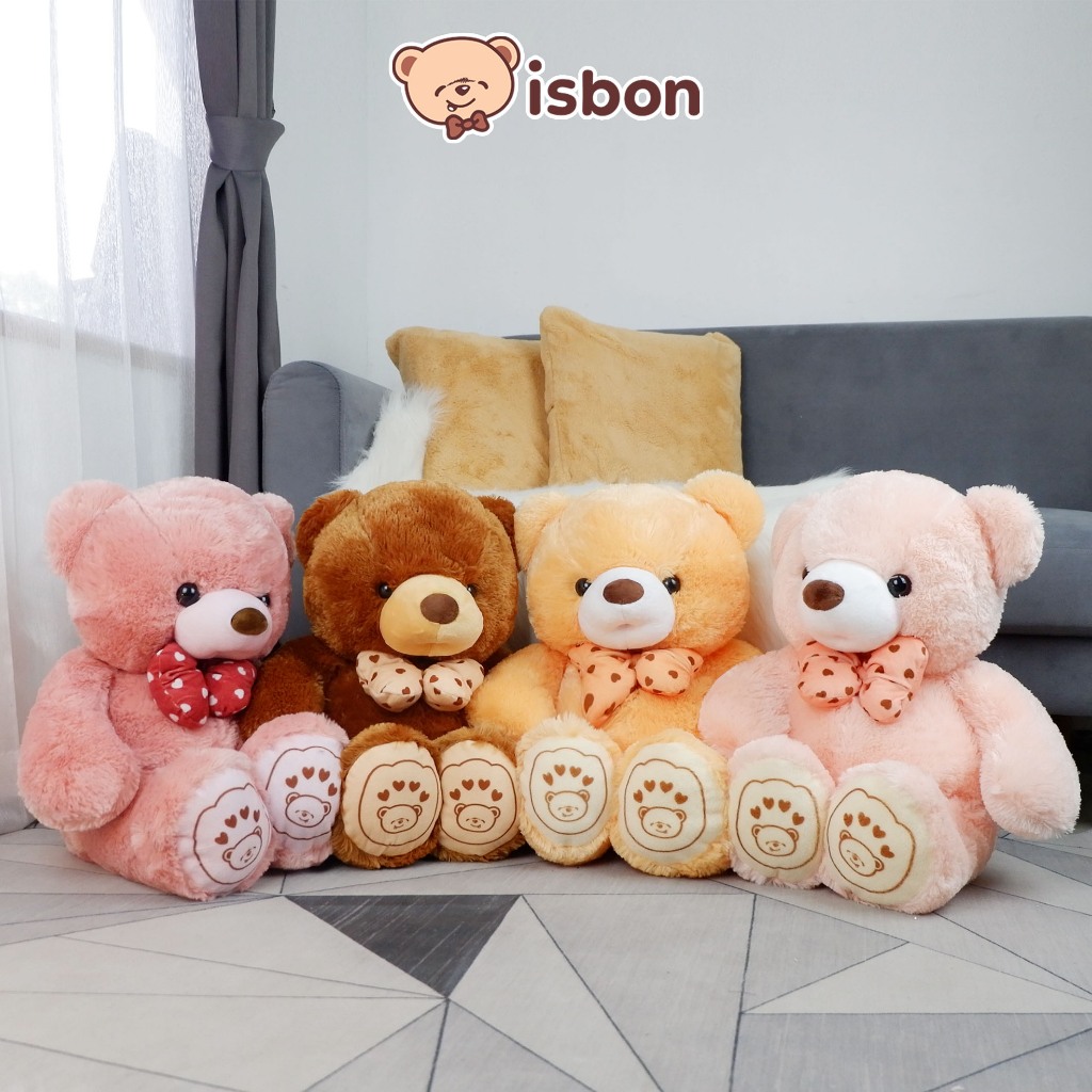 ISTANA Boneka beruang Teddy HAPPY BEAR 18inch 55cm Istana Boneka with Ribbon Lucu SNI