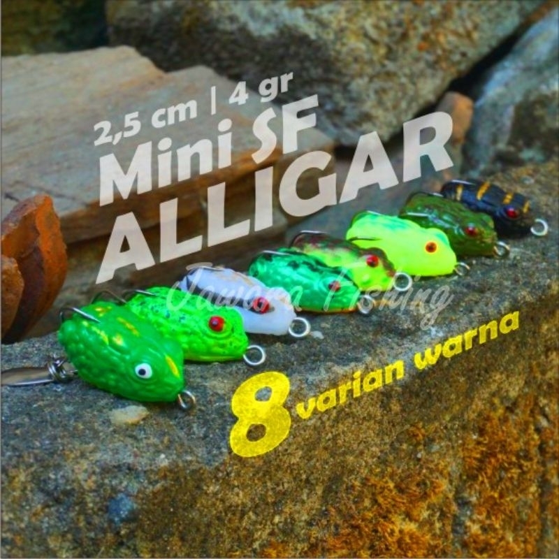 MINI SOFT FROG uk. 2,5 cm berat 4 gr | Alligar mini SF 3D umpan casting untuk gabus, toman, kocolan 