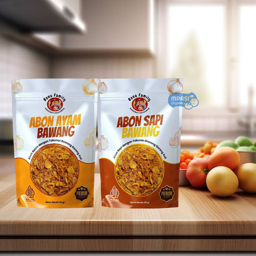 

BONA FAMILY Abon Anak MPASI / Abon Sapi dan Ayam NON MSG / Tanpa Gula Sehat Aman MPASI