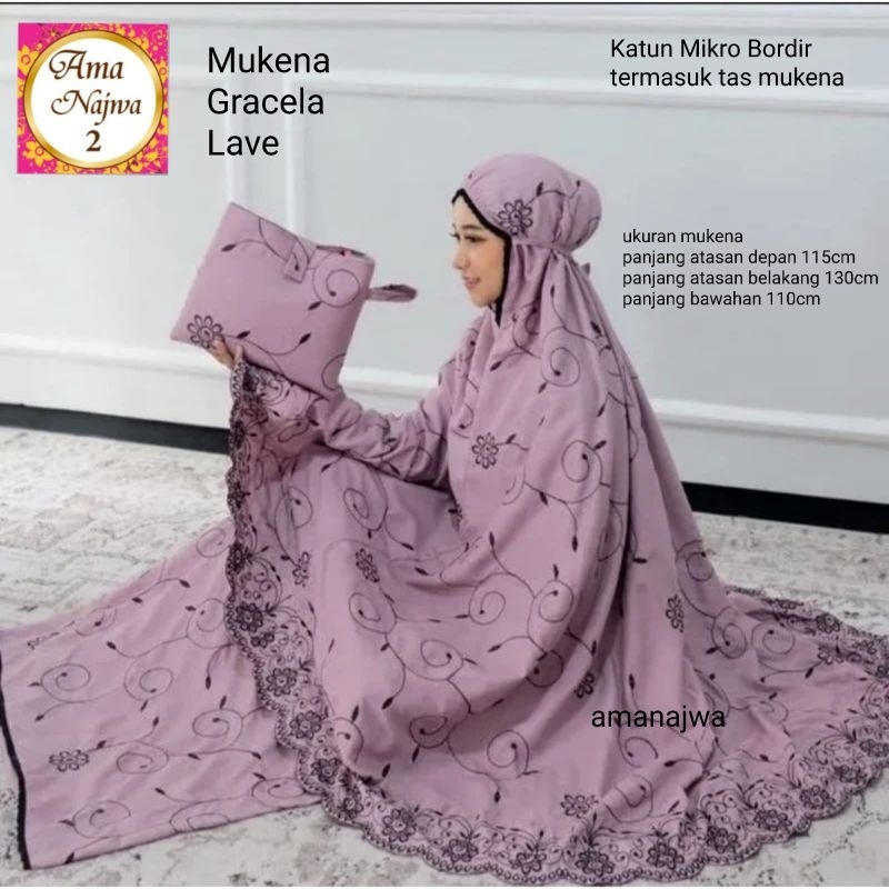 100% ORI Gracela Mukena by Aysila | Mukena gracella by mudra | rayon bordir mix renda free tas