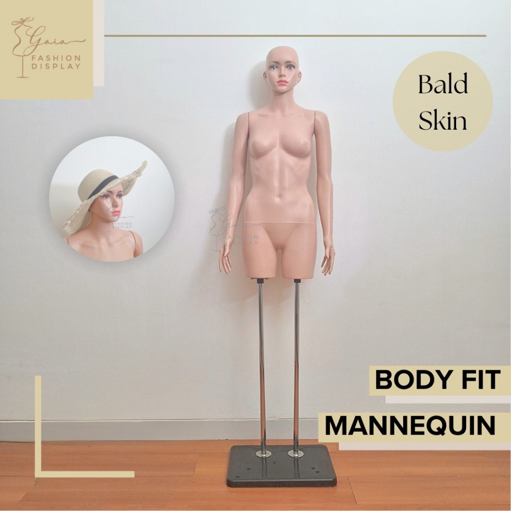 Manekin Full Body Kaki Tiang Patung Manekin Plastik Cewe Body Fit Free Dus Setengah Badan Make Up Ma