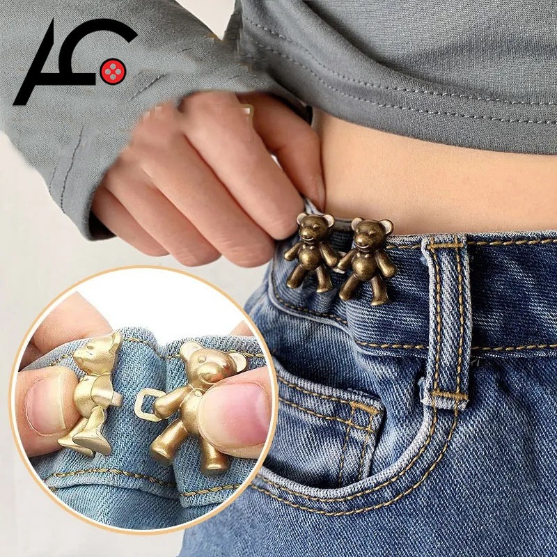 Kancing Pengecil Jeans instan Bahan Logam Anti Karat Mudah Di lepas