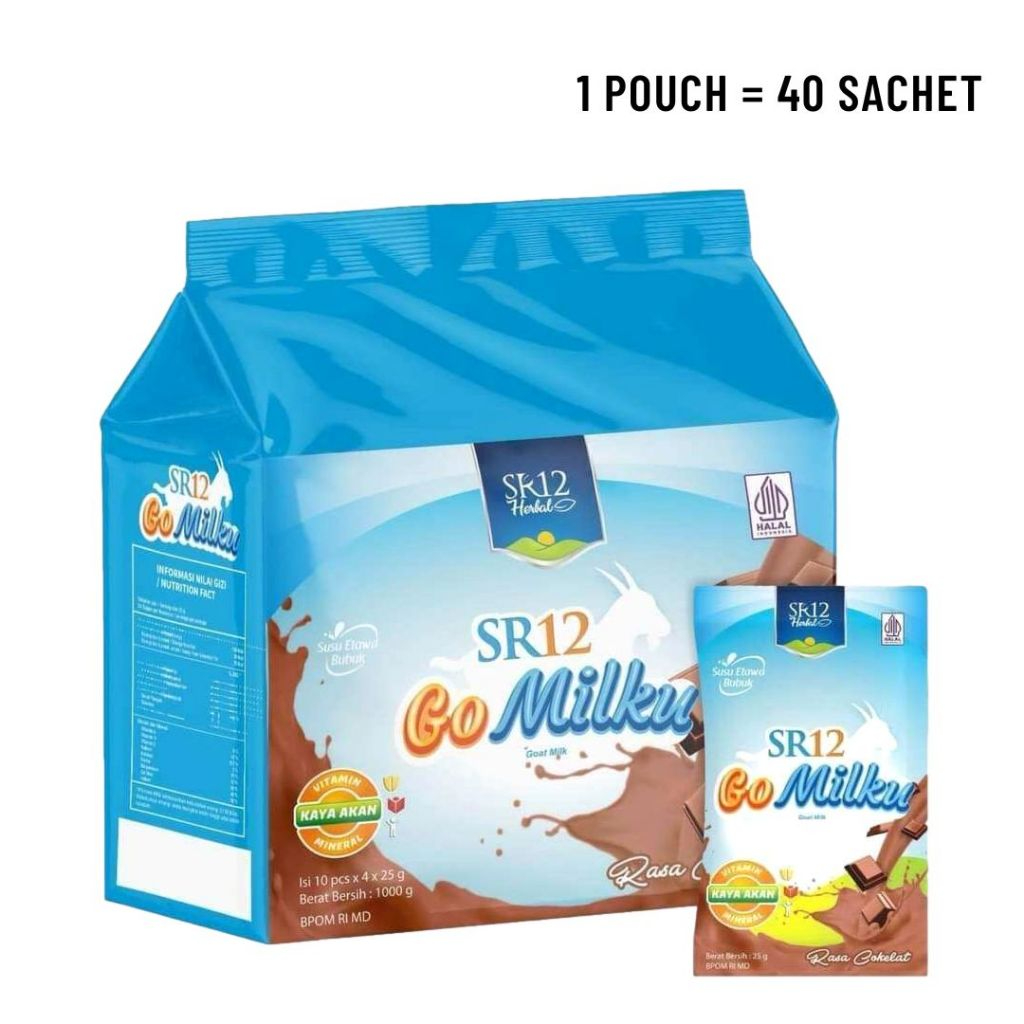 

SR12 GoMilku Coklat 1 Pouch 40 Sachet Susu Kambing Etawa Bubuk Mengobati Penyakit Saluran Pernapasan Atasi Nyeri Sendi Tulang VSR002