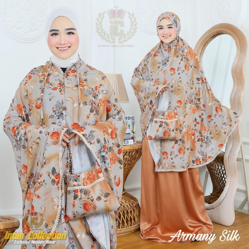 MUKENA DEWASA/MUKENA ARMANI SILKI/MUKENA DEWASA  MOTIF BUNGA MAWAR