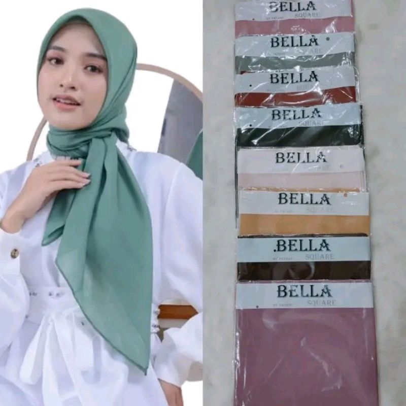 Hijab bella square fatwan quality|| premium || jaitan rapih & kain tebal gak nerawang