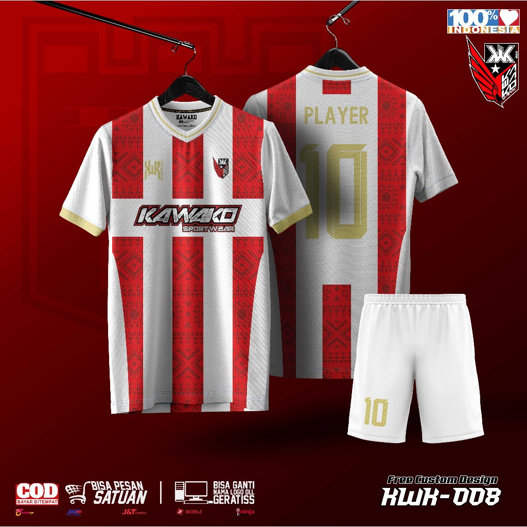 Jersey Olahraga Sepakbola & Futsal (Biru Putih)