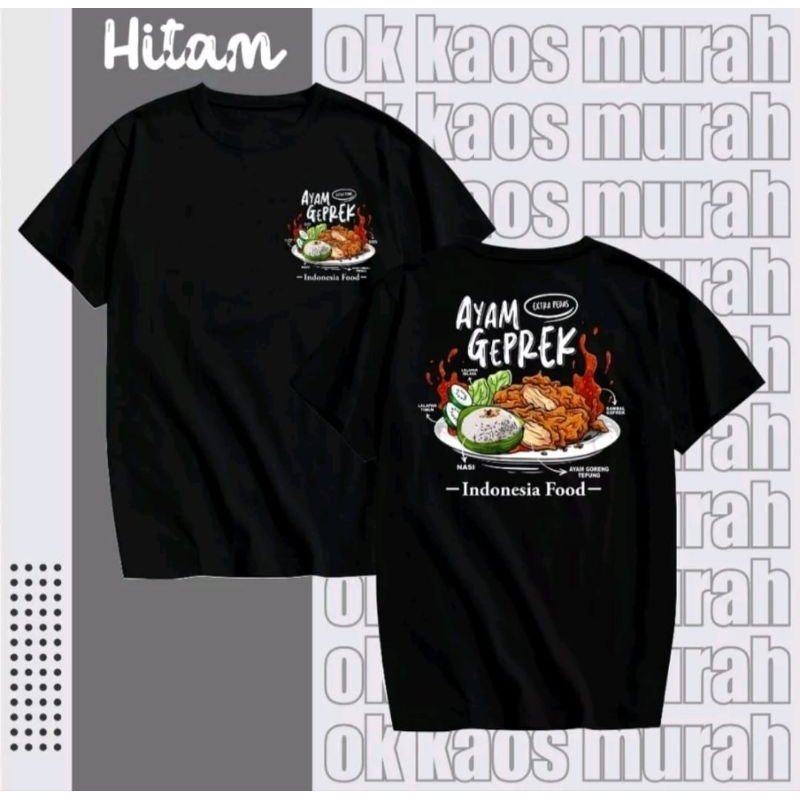 KAOS INDONESIA FOOD AYAM GEPREK