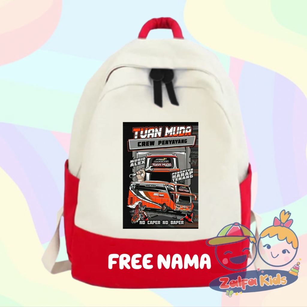 TAS RANSEL ANAK SEKOLAH BUS TUAN MUDA BUS TELOLET BASURI FREE CETAK NAMA