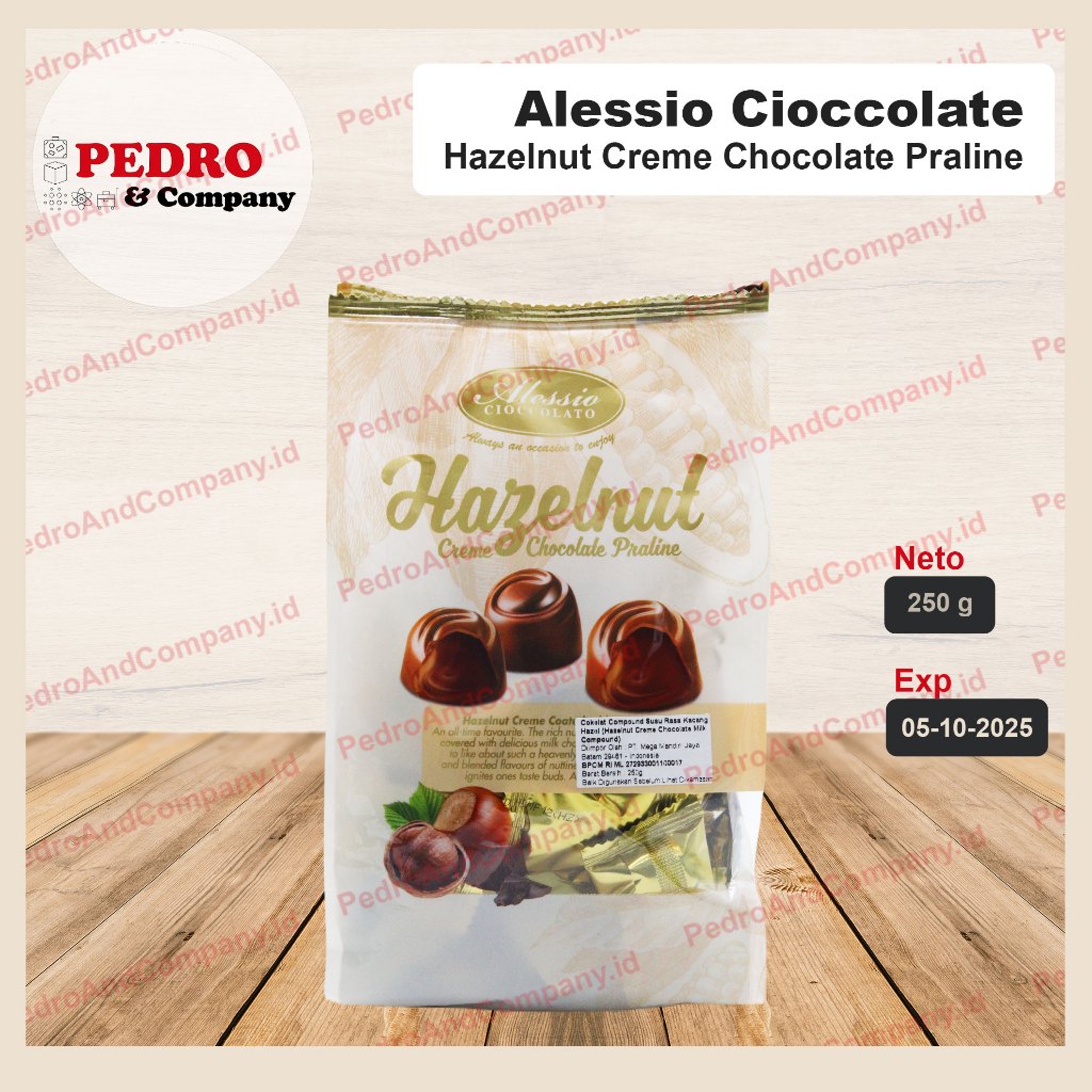 

Alessio coklat HAZELNUT creme chocolate praline 250 gram KACANG HAZEL