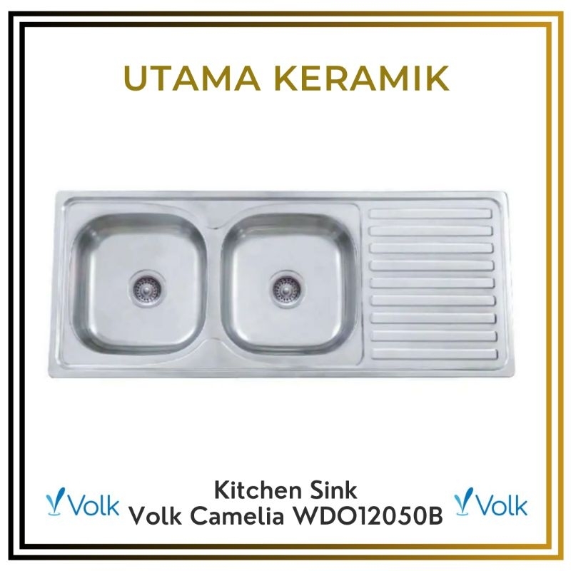 Kitchen sink / bak cuci piring 2 lubang volk camelia WDO12050B