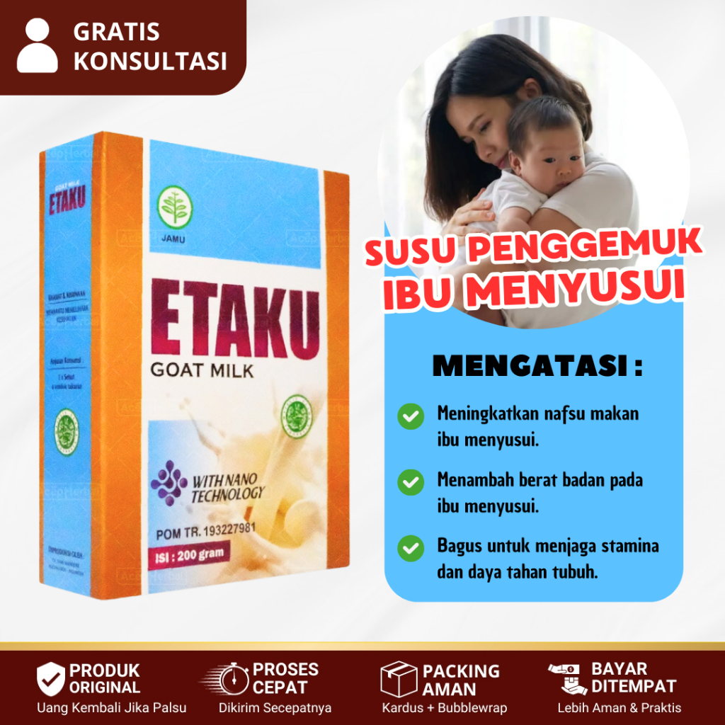 Susu Penggemuk Busui, Susu Penggemuk Badan Ibu Menyusui, Susu Gemuk Ibu Menyusui - ETAKU GOAT MILK