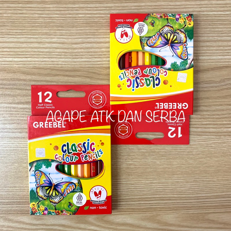 

PENSIL WARNA/ PEWARNA GREEBEL PENDEK ISI 12 WARNA