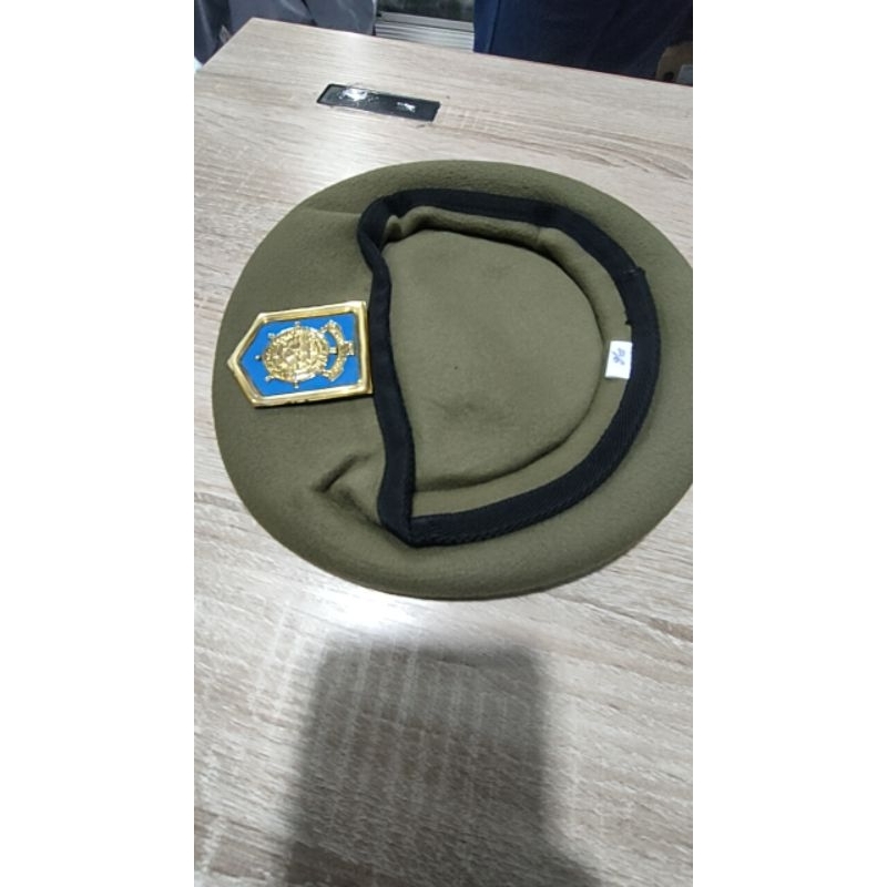 topi baret satpol pp + emblem baret